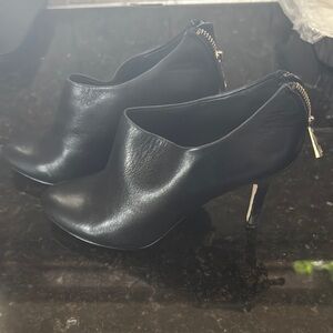 Ann Taylor Black Leather Ankle Boots